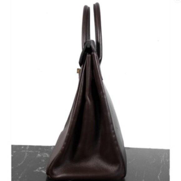 Hermes Birkin 35 Leather Handbag In Brown - Picture 4 of 16